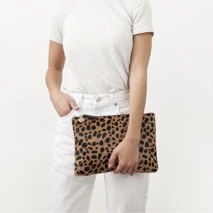 Clare V Leopard Clutch